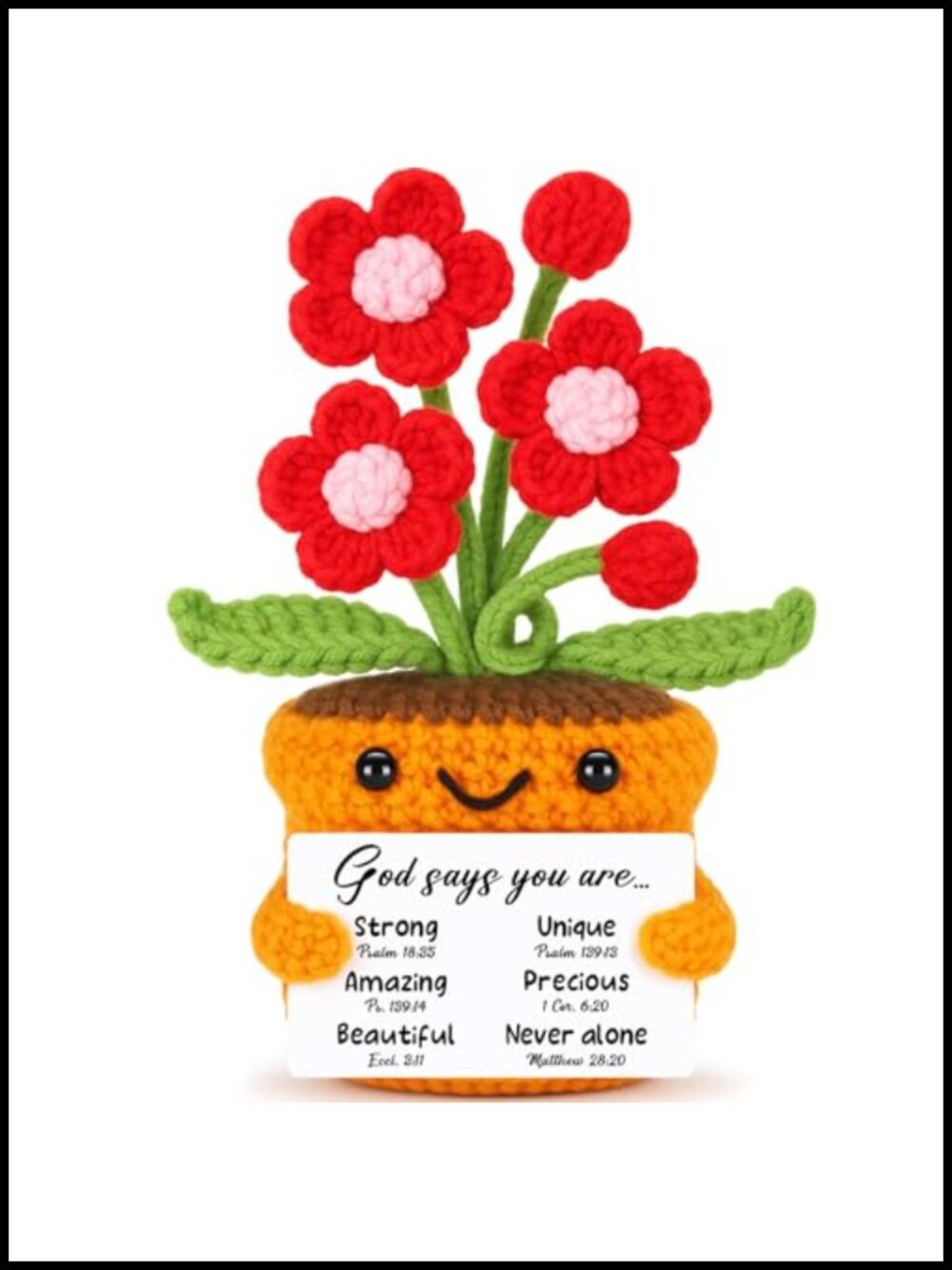 Crochet Flowers Desk Decor God Says Yarn Artificial Flower Gift